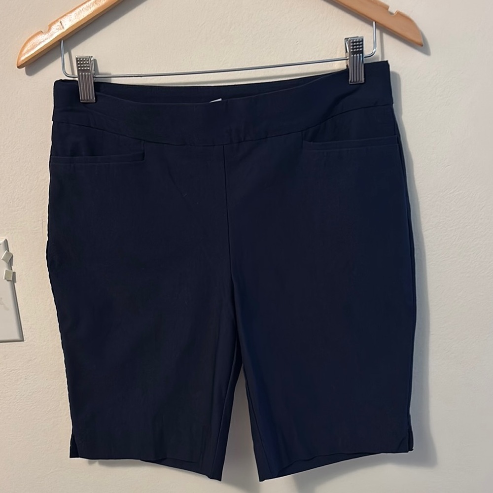 Chico's Blue Bermuda Shorts Tailored Fit